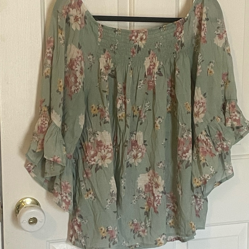 Floral Print Women's Blouse  XL